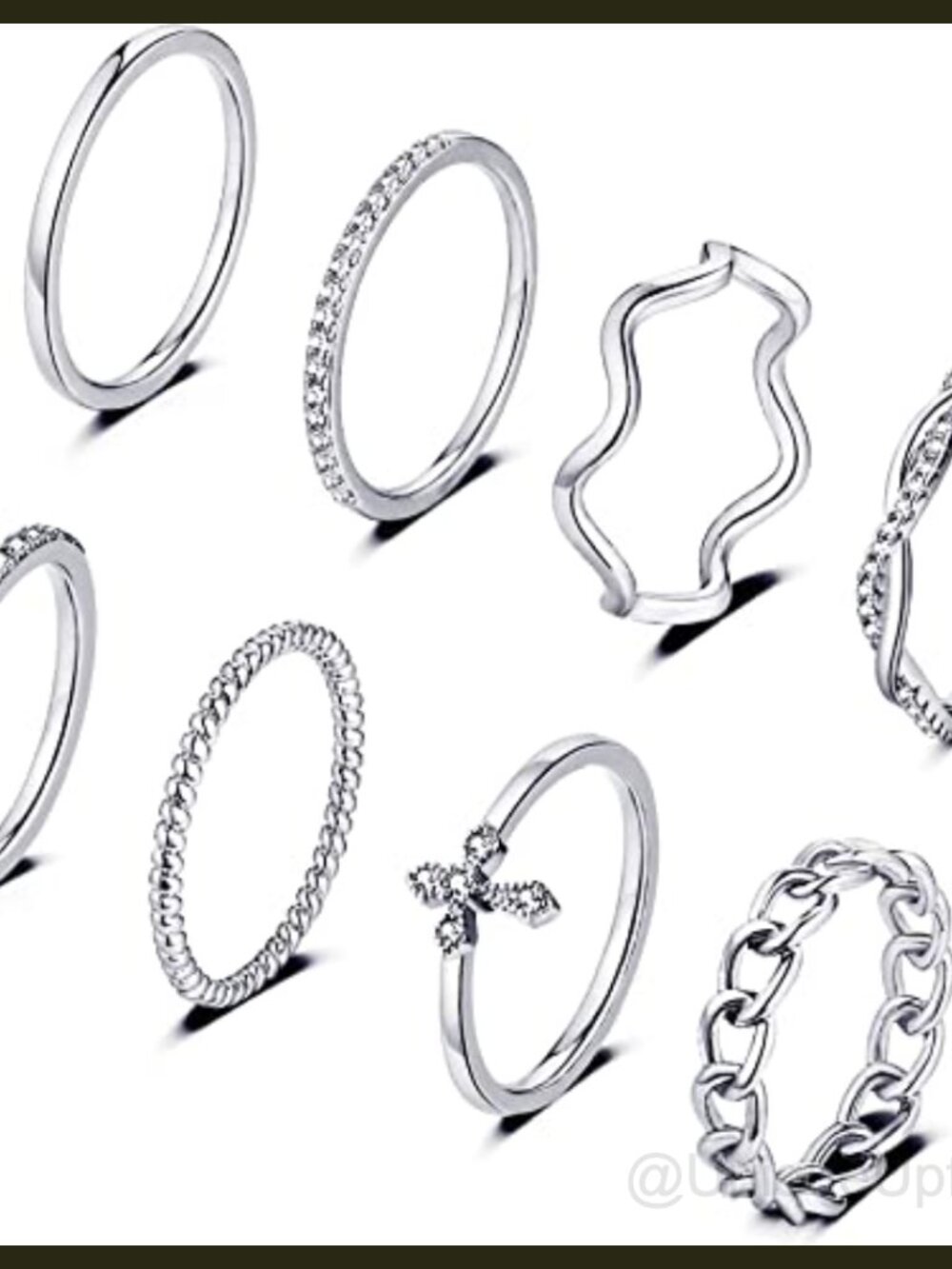14K Gold Plated Stacking Rings Set Women Thin Dainty Eternity Band